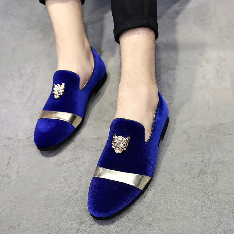 Mocassins Homme Prestige en Velours - Finitions Métalliques Modernes - Atelier Chaussure