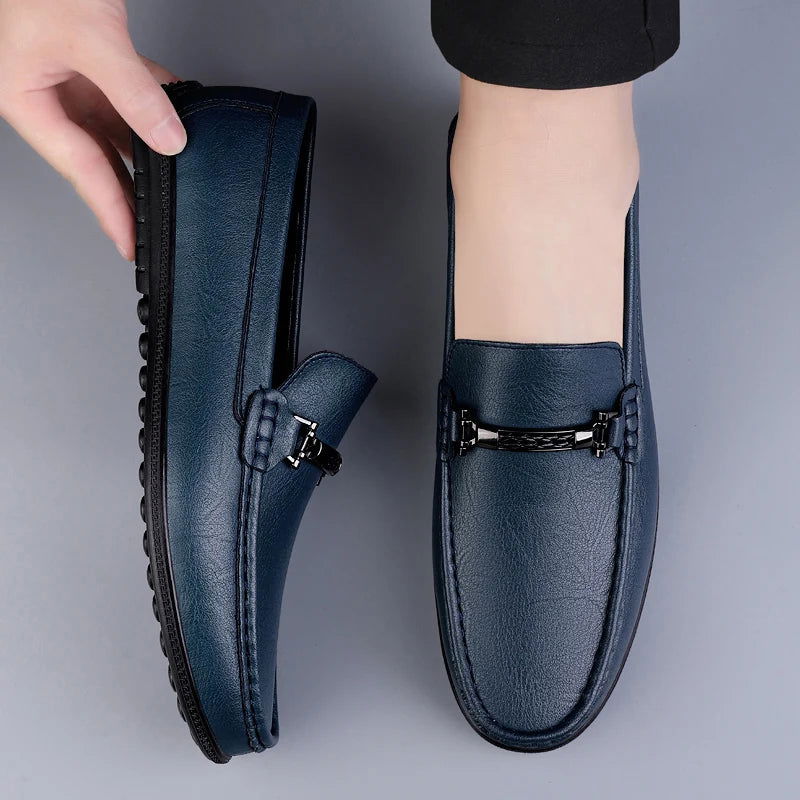 Mocassins Homme en Cuir Chic - Détail Métallique Raffiné - Atelier Chaussure