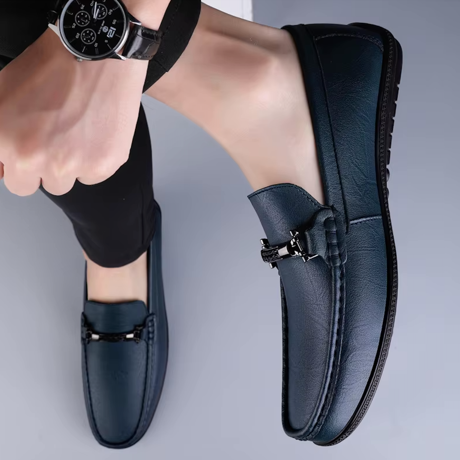 Mocassins Homme en Cuir Chic - Détail Métallique Raffiné - Atelier Chaussure