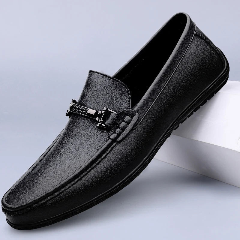 Mocassins Homme en Cuir Chic - Détail Métallique Raffiné - Atelier Chaussure