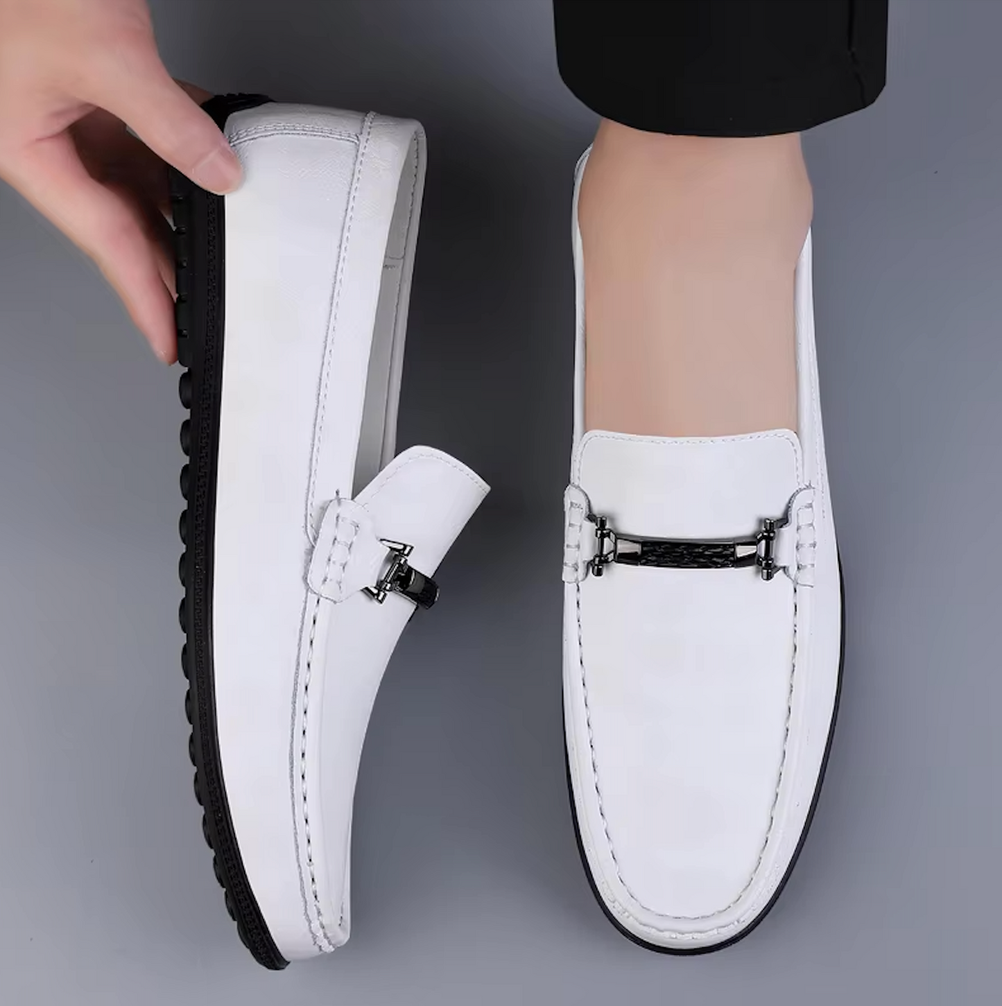 Mocassins Homme en Cuir Chic - Détail Métallique Raffiné - Atelier Chaussure