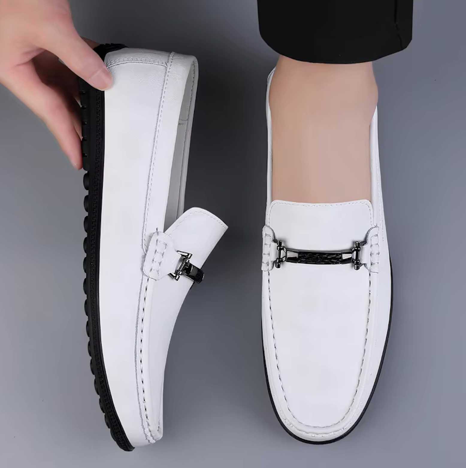 Mocassins Homme en Cuir Chic - Détail Métallique Raffiné - Atelier Chaussure