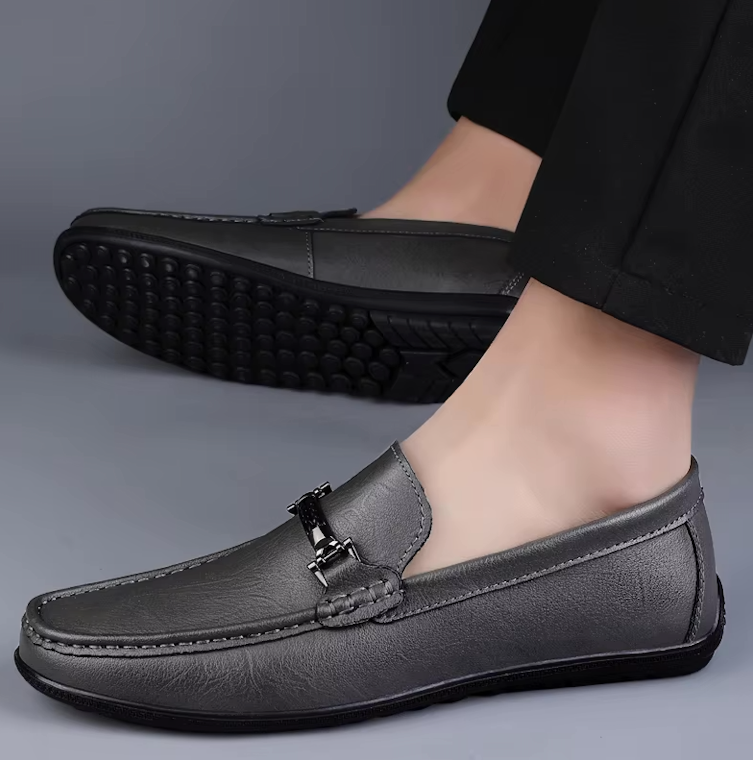 Mocassins Homme en Cuir Chic - Détail Métallique Raffiné - Atelier Chaussure