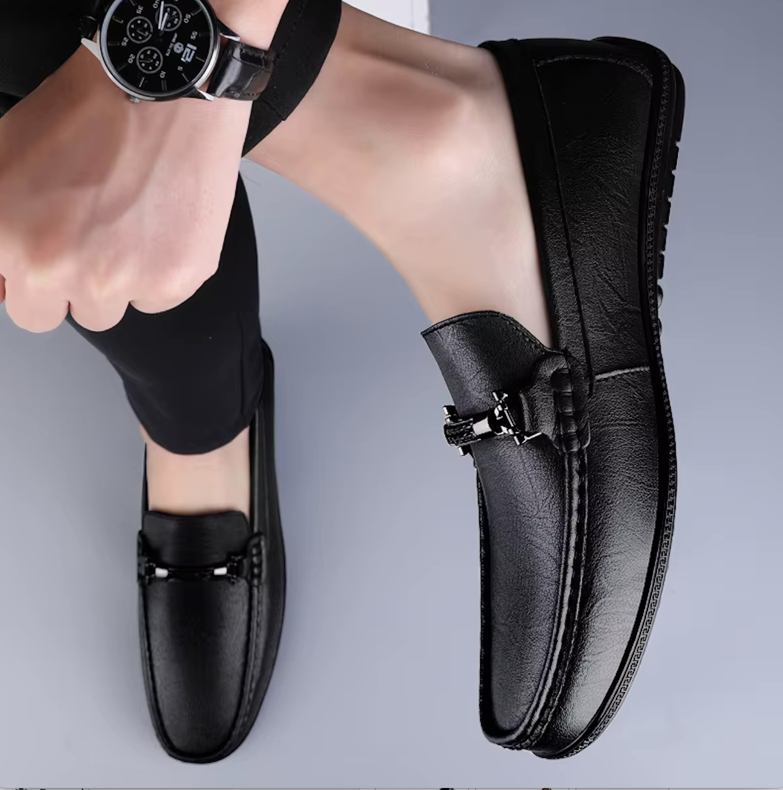 Mocassins Homme en Cuir Chic - Détail Métallique Raffiné - Atelier Chaussure