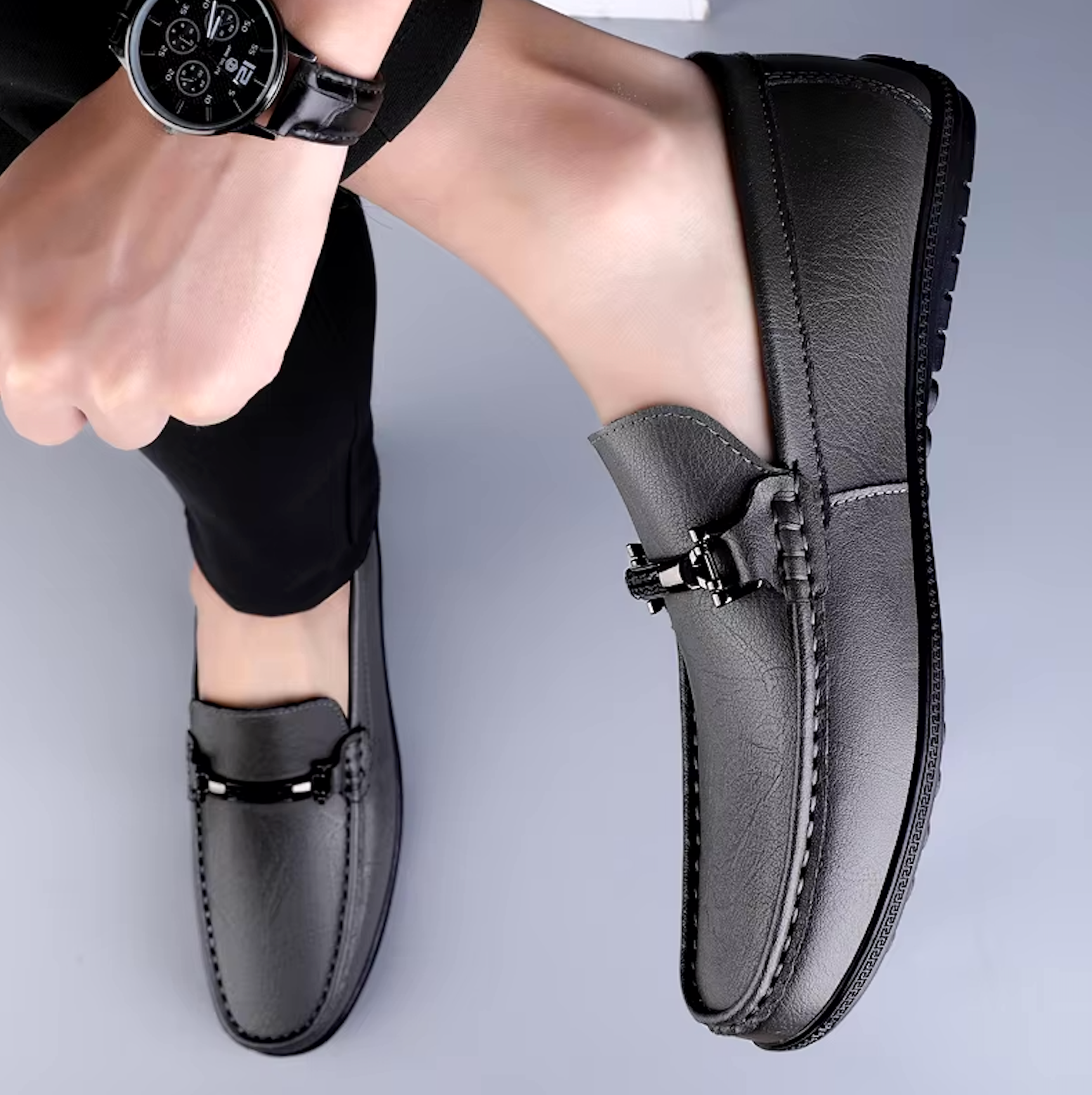 Mocassins Homme en Cuir Chic - Détail Métallique Raffiné - Atelier Chaussure