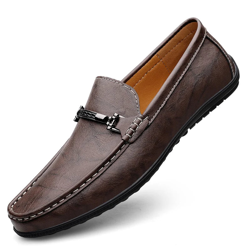 Mocassins Homme en Cuir Chic - Détail Métallique Raffiné - Atelier Chaussure