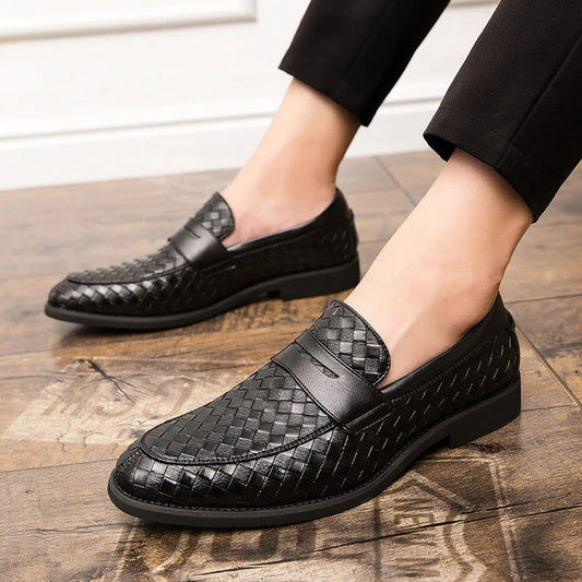 Mocassins Homme en Cuir Tressé - Classe et Confort - Atelier Chaussure