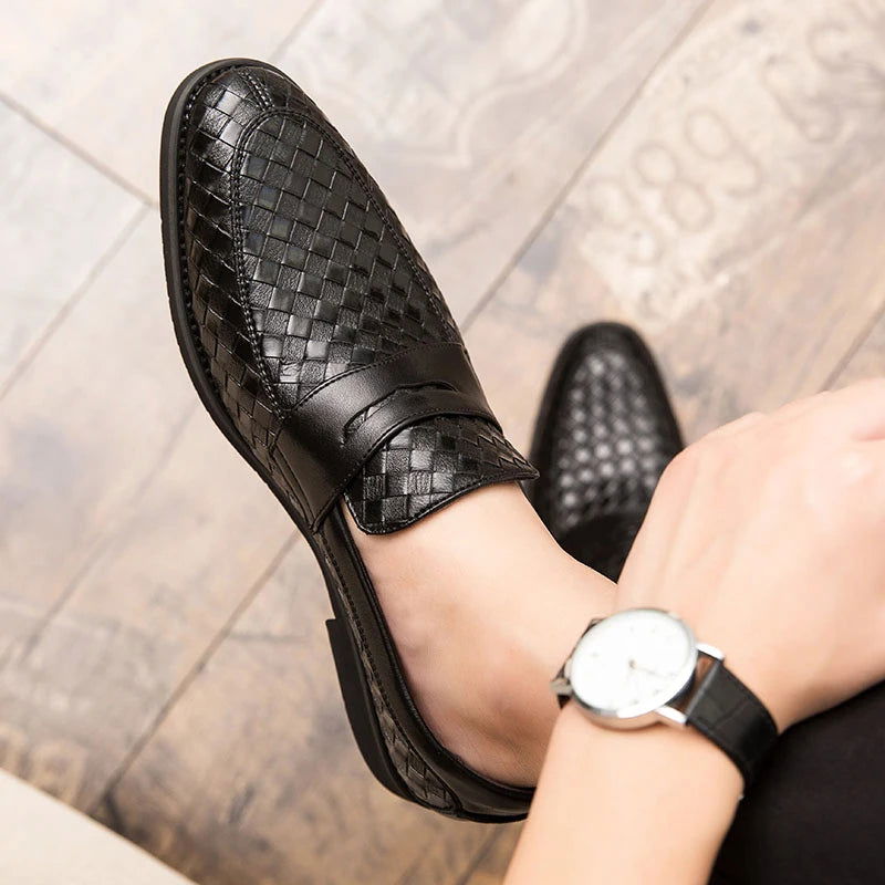 Mocassins Homme en Cuir Tressé - Classe et Confort - Atelier Chaussure