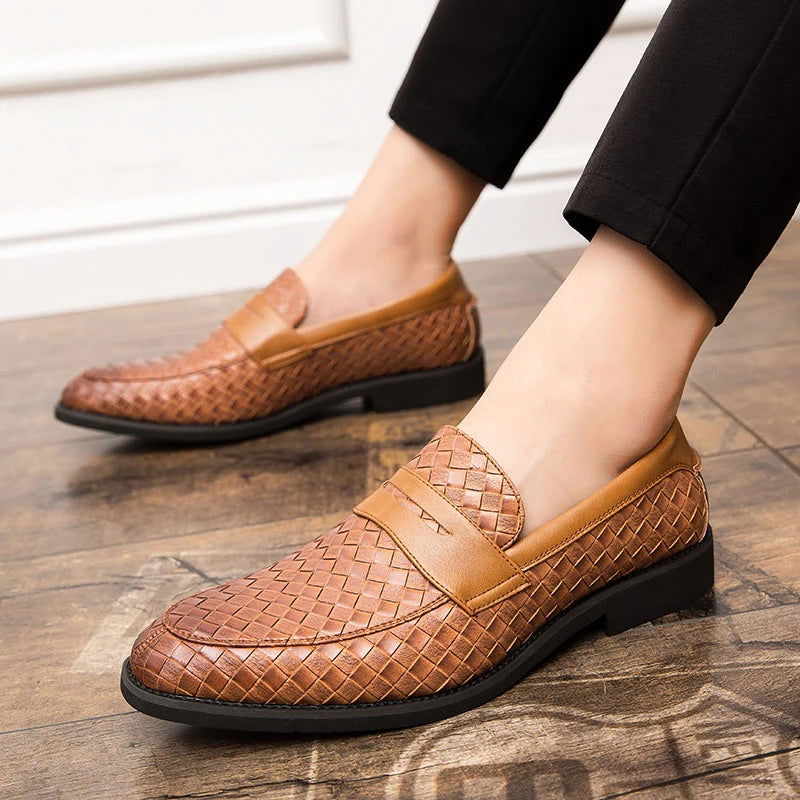 Mocassins Homme en Cuir Tressé - Classe et Confort - Atelier Chaussure