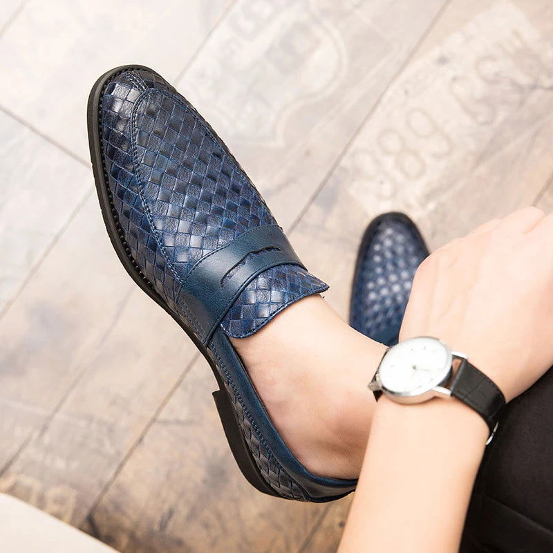 Mocassins Homme en Cuir Tressé - Classe et Confort - Atelier Chaussure