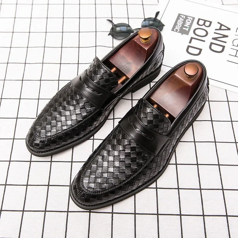 Mocassins Homme en Cuir Tressé - Classe et Confort - Atelier Chaussure