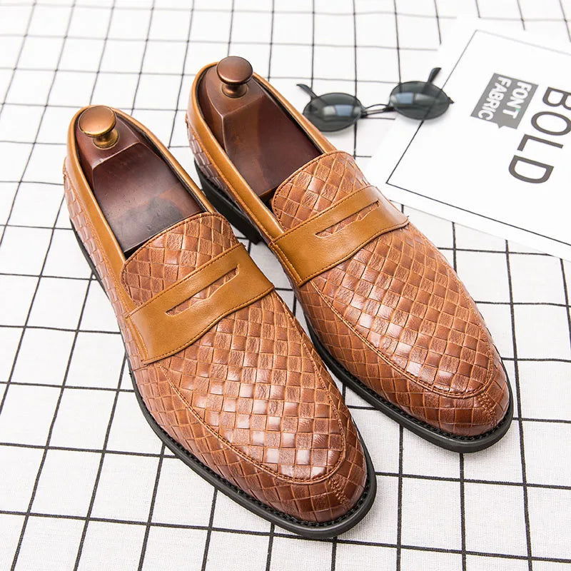 Mocassins Homme en Cuir Tressé - Classe et Confort - Atelier Chaussure