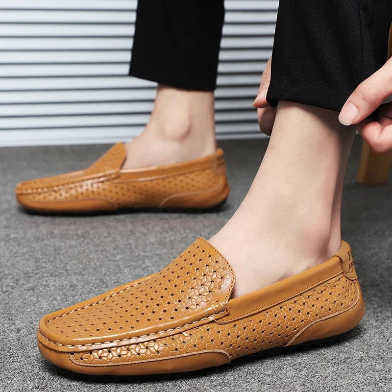 Mocassins Homme en Cuir Tressé - Confort et Polyvalence - Atelier Chaussure
