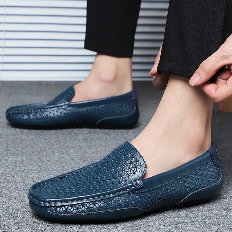 Mocassins Homme en Cuir Tressé - Confort et Polyvalence - Atelier Chaussure