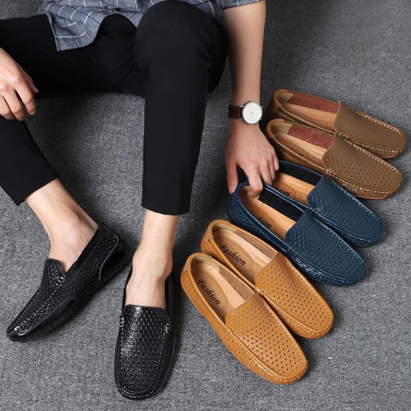 Mocassins Homme en Cuir Tressé - Confort et Polyvalence - Atelier Chaussure