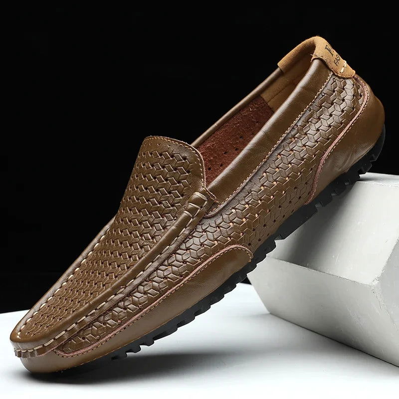 Mocassins Homme en Cuir Tressé - Confort et Polyvalence - Atelier Chaussure