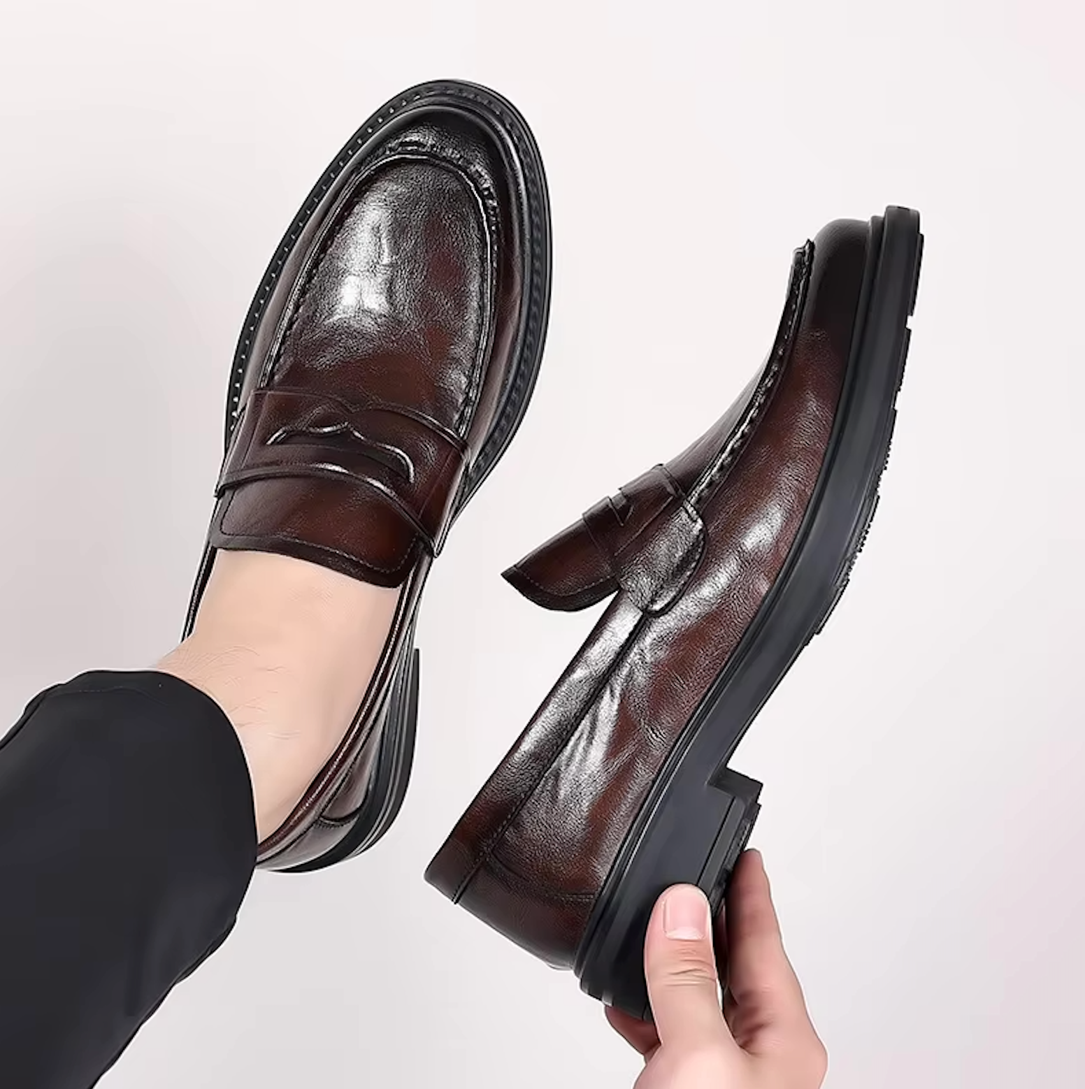 Mocassins Homme en Cuir Verni - Atelier Chaussure