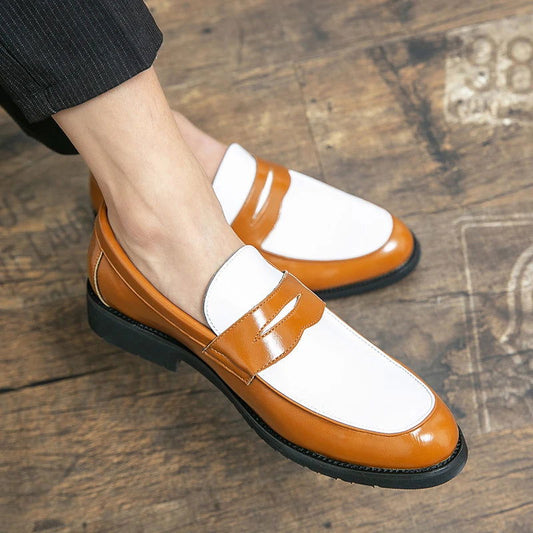 Mocassins Homme en Cuir Verni - Style Vintage et Raffiné - Atelier Chaussure