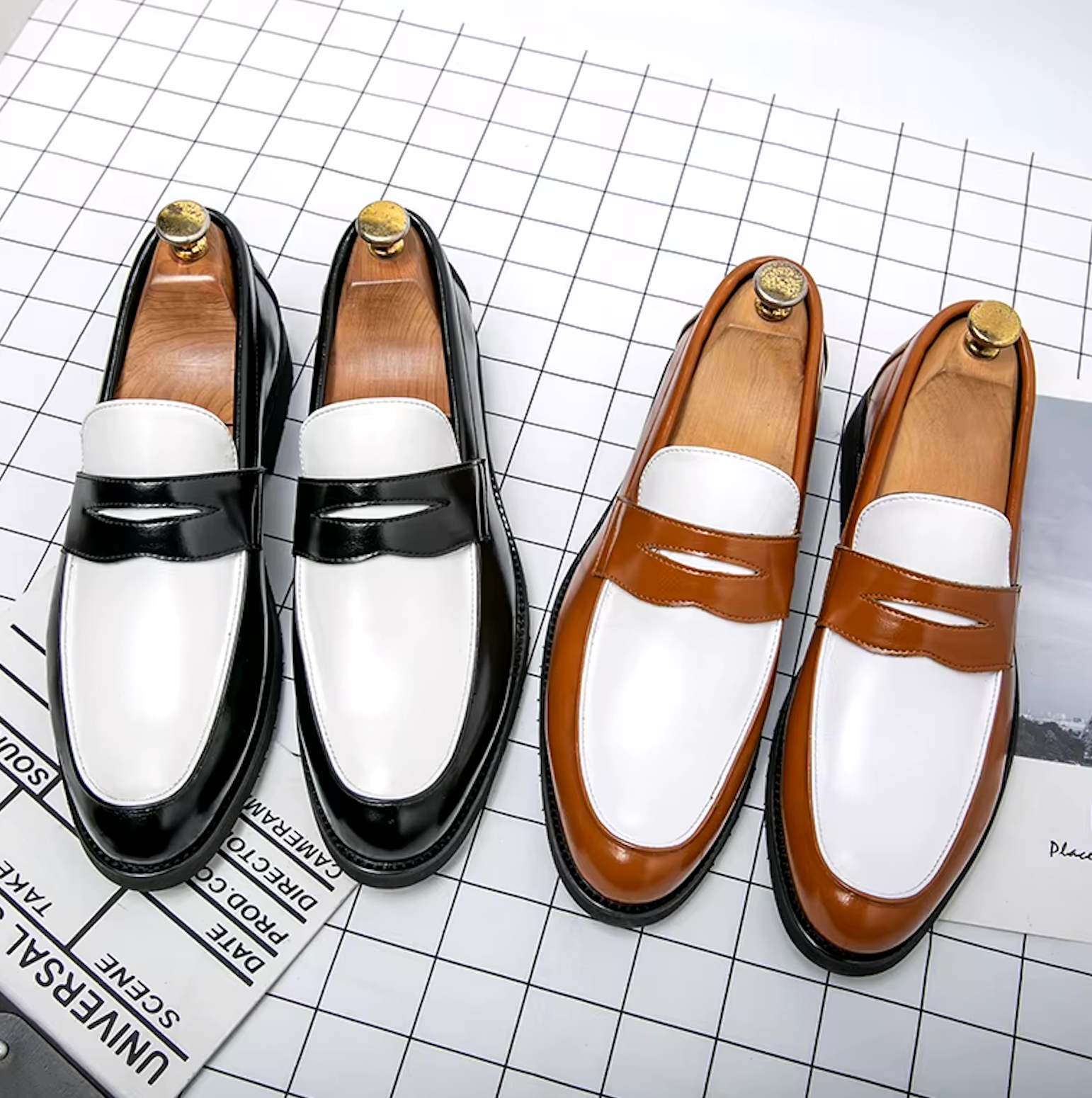 Mocassins Homme en Cuir Verni - Style Vintage et Raffiné - Atelier Chaussure