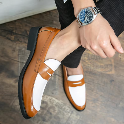 Mocassins Homme en Cuir Verni - Style Vintage et Raffiné - Atelier Chaussure