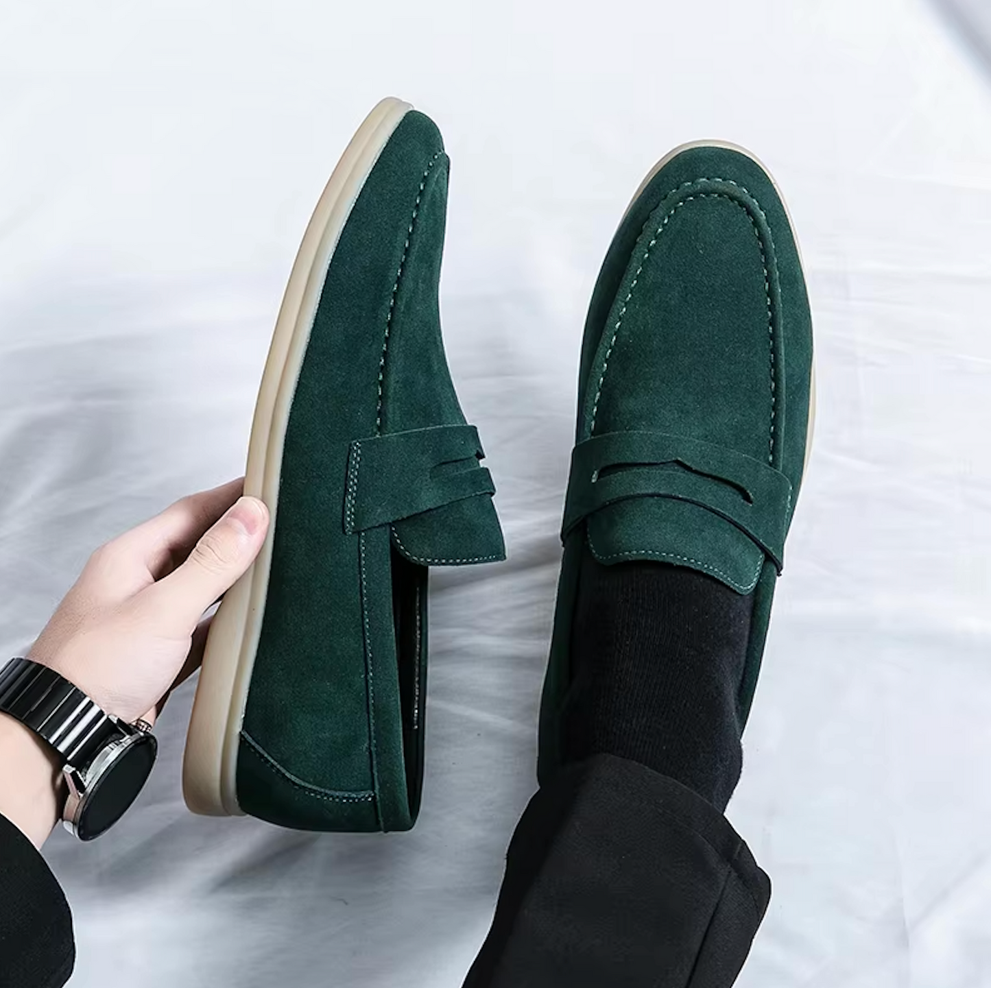 Mocassins Homme en Daim - Style Raffiné - Atelier Chaussure