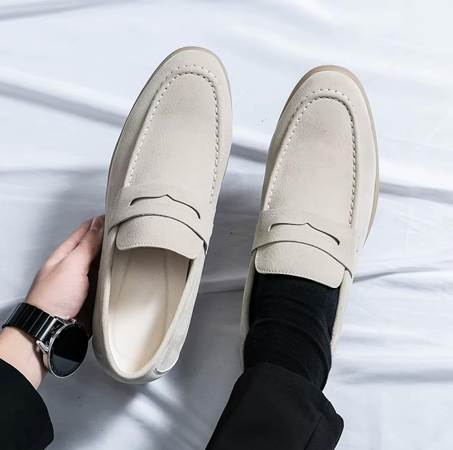 Mocassins Homme en Daim - Style Raffiné - Atelier Chaussure