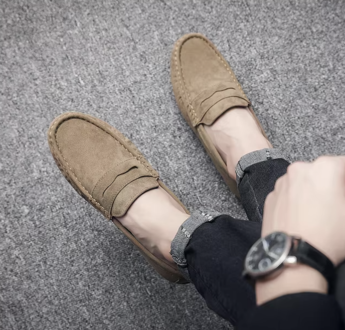 Mocassins Homme en Daim Classique - Confort & Style - Atelier Chaussure