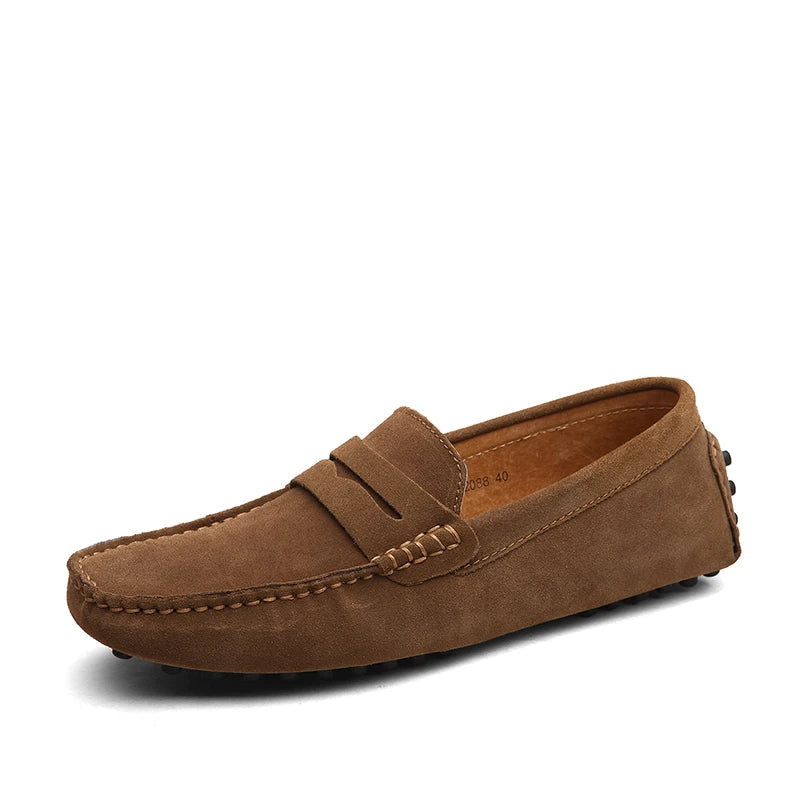 Mocassins Homme en Daim Souple - Atelier Chaussure