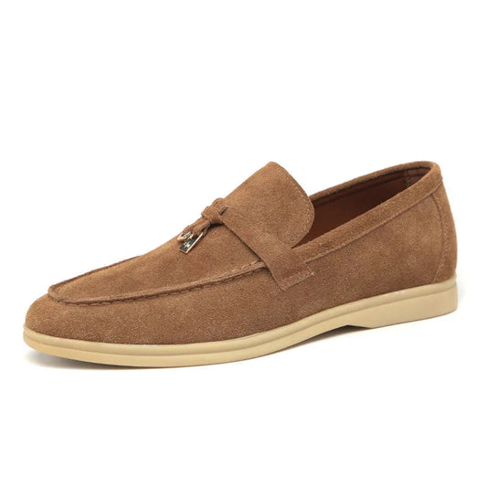 Mocassins Homme en Daim avec Détail Métallique - Atelier Chaussure