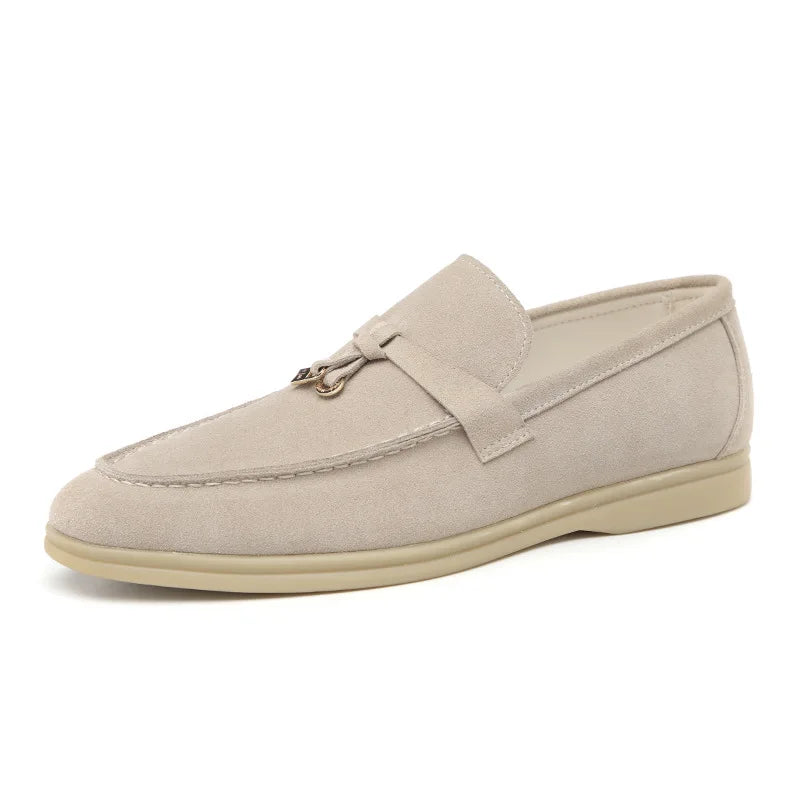 Mocassins Homme en Daim avec Détail Métallique - Atelier Chaussure