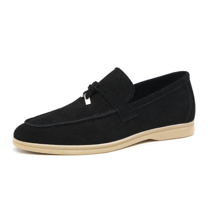 Mocassins Homme en Daim avec Détail Métallique - Atelier Chaussure