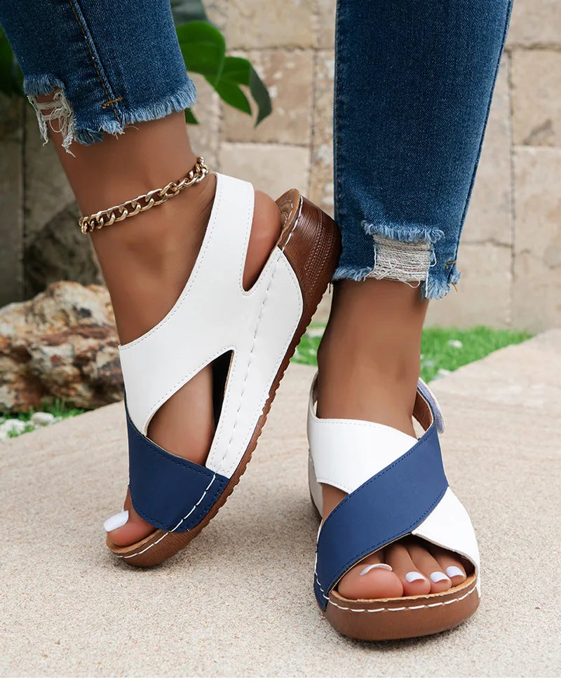 Sandales Femme Compensées – Croisées À Scratch Et Maintien Optimal