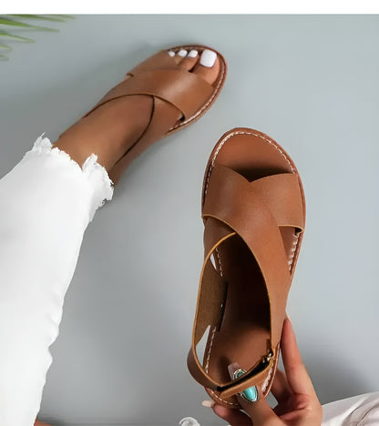 Sandales Femme – Brides Croisées Confort Plat Quotidien