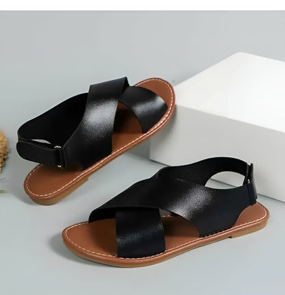 Sandales Femme – Brides Croisées Confort Plat Quotidien