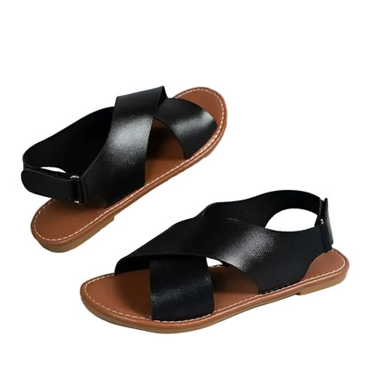 Women's Sandals - Cross Straps Comfort Flat Daily