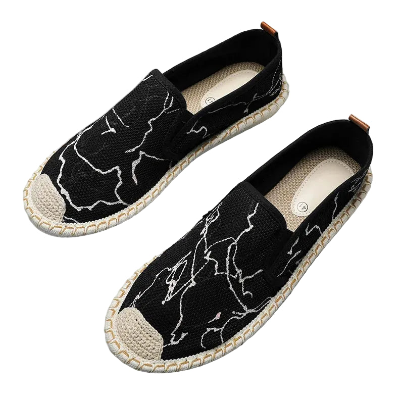 Espadrilles Homme Toile – Motifs Ethniques Slip-On