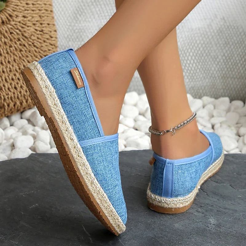 Espadrilles Femme Toile – Rayures et Semelle Tressée