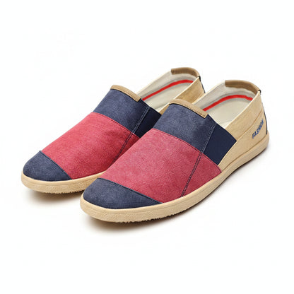 Espadrilles Homme Toile – Patchwork Bicolore Slip-On