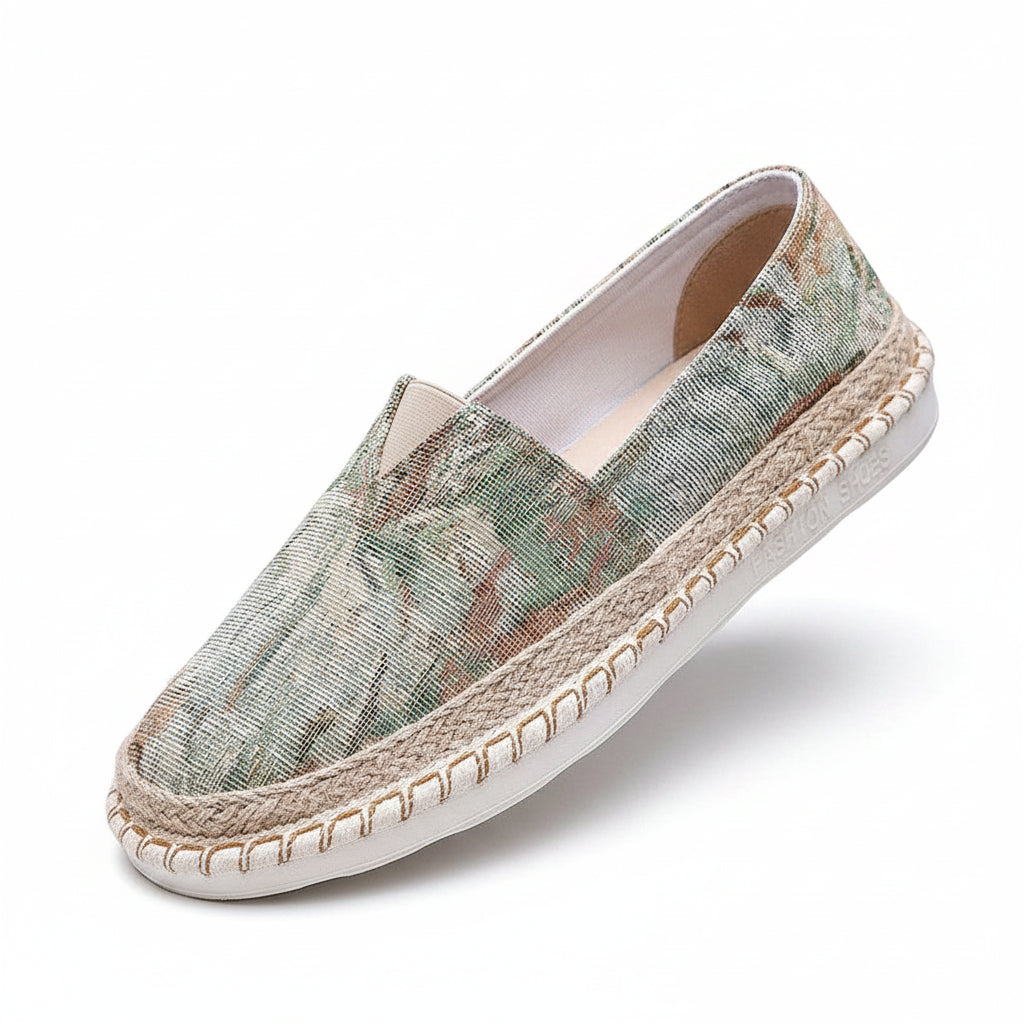 Espadrilles Homme Coton – Imprimé Floral Semelle Corde
