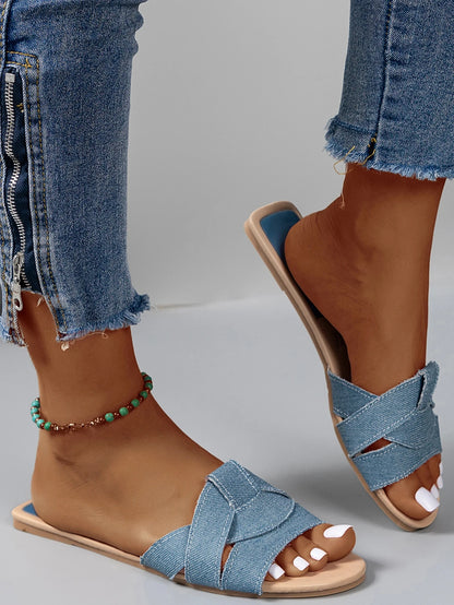 Sandales Femme – Plates À Brides Entrelacées
