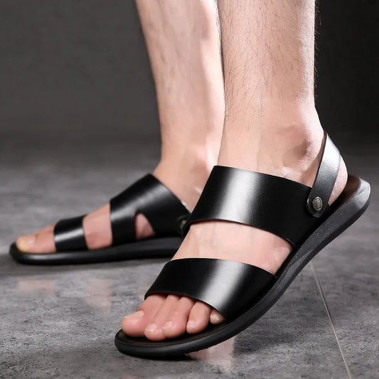 Sandales Homme – Brides Larges Croisées Et Maintien Arrière