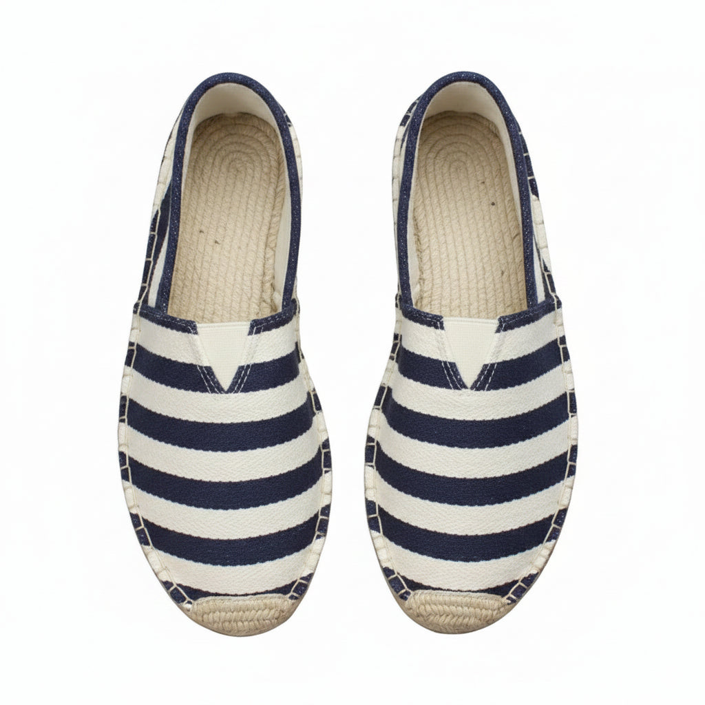 Espadrilles Homme Toile Rayées – Slip-On Décontractées