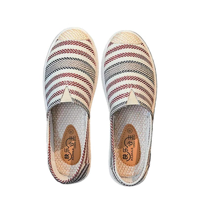 Espadrilles Femme Toile – Motif Ethnique Multicolore