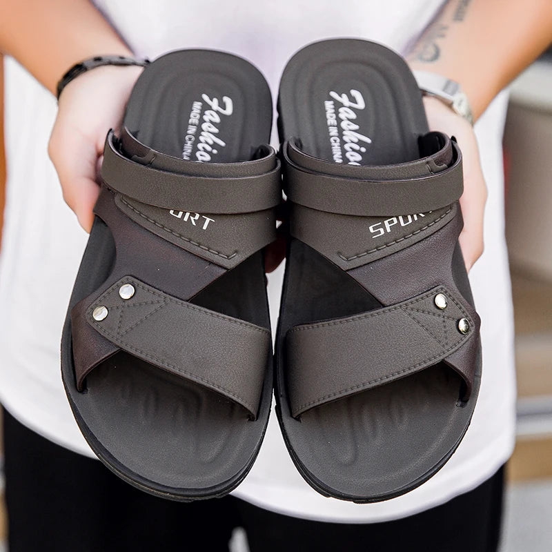 Sandales Homme – Bride Large Sport Et Finition Rivetée