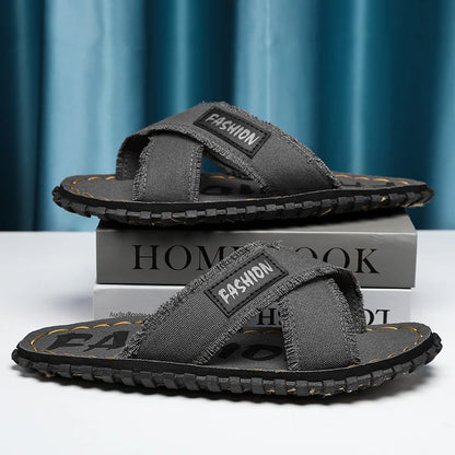 Sandales Homme Tissu Croisé – Style Décontracté Avec Semelle Antidérapante