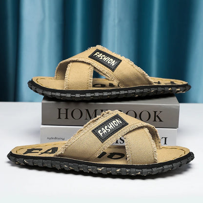 Sandales Homme Tissu Croisé – Style Décontracté Avec Semelle Antidérapante
