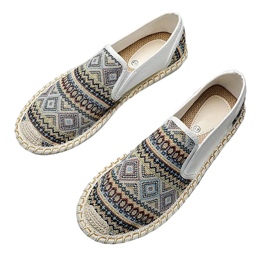 Espadrilles Homme Toile – Motifs Ethniques Slip-On