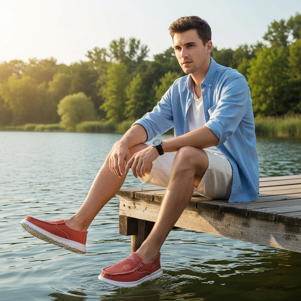 Espadrilles Homme Toile – Modèle Uni À Lacets