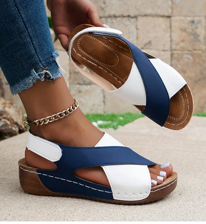 Sandales Femme Compensées – Croisées À Scratch Et Maintien Optimal