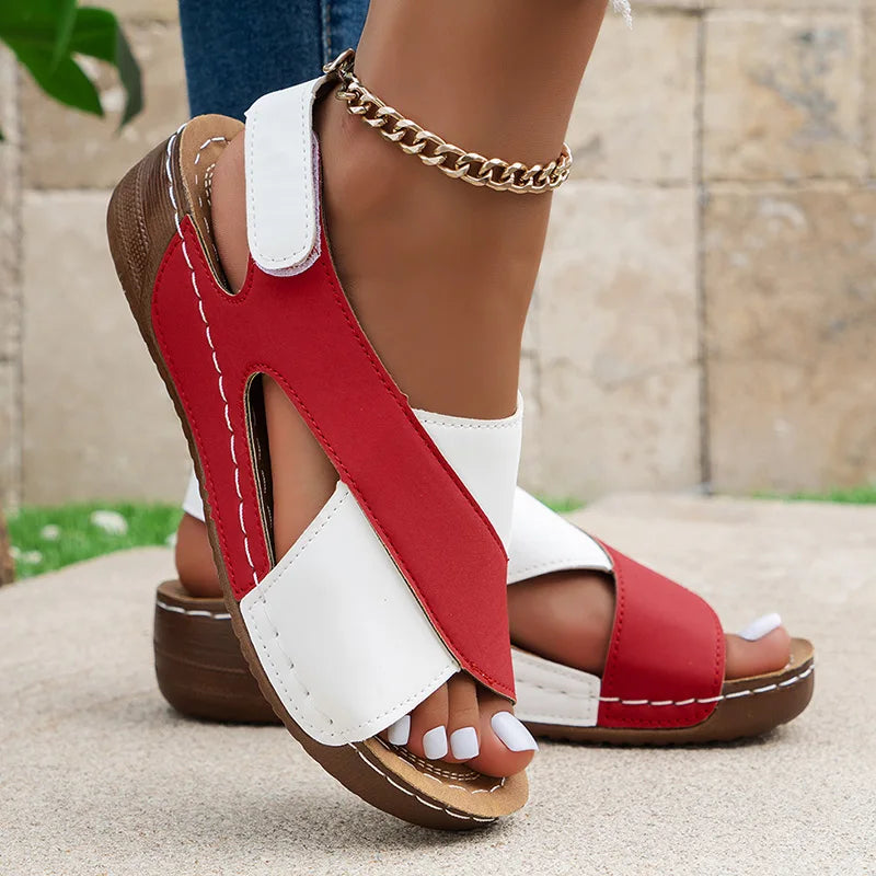 Sandales Femme Compensées – Croisées À Scratch Et Maintien Optimal
